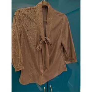 The Limited like new taupe metallic dot blouse